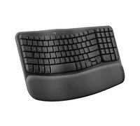 Logitech Wave Keys Teclado ergonómico inalámbrico con reposamanos Acolchado, cómodo Escritura Natural, fácil de Cambiar, Bluetooth, Receptor Logi Bolt para Multi-OS, Windows/Mac, Grafito
