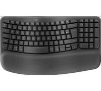 Logitech Wave Keys, Teclado ergonómico inalámbrico, Grafito, Disposición AZERTY Belga