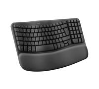 Logitech Wave Keys Wireless Ergonomic Keyboard with Cushioned Palm Rest, Comfort