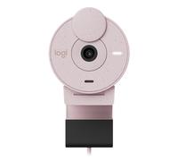 Logitech Brio 300 Full HD Webcam con Obturador de privacidad, micrófono con reducción de Ruido, USB-C, certificada para Zoom, Microsoft Teams, Google Meet, corrección automática de luz - Rosa