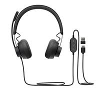 Logitech Zone - Auriculares con cancelación de Ruido con Cable, certificados para Equipos de Microsoft con tecnología Avanzada de micrófono con cancelación de Ruido para entornos de Oficina Abierta,