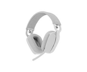 Logitech Zone Vibe Auriculares inalámbricos con adaptador USB-C a través de Bluetooth, que se ajustan alrededor de la oreja, certificados para Microsoft Teams, color gris blanco