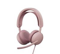 Logitech Zone Wired 2: Auriculares con cancelación de Ruido y tecnología híbrida adaptativa ANC, USB-C con Adaptador USB-A - Rosa