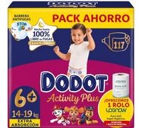 LOGNOW Bundle con Dodot Activity Plus Talla 6+ 117 Unidades + 1 Rollo Muestra Pure Soft