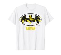 Logo Batman Emblema Batman Amarillo Negro Silueta Gráfico Camiseta