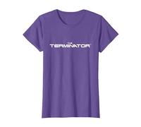 Logo Cinematográfico de Terminator Camiseta, Mujer, Morado Jaspeado, M