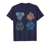 Logo clásico clásico gráfico vintage aire fuego agua tierra Camiseta