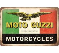 Logo De Bandera De Moto Guzzi Motocicletas Placa De Metal Embossed 300Mm X 200Mm