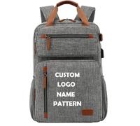 Logo del Logo Consejo Marcha MAR Men Personalizado Multifuncional Viajes y Negocios Bolsas Portátiles Nombre Impreso Patrón De Empresa Perfecta Regalo Grey,15 Inches