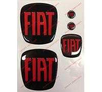 Logo delantero y trasero, volante y 2 logos para el llavero, Para capó y maletero. Adhesivos de resina, efecto 3D. Color negro o rojo