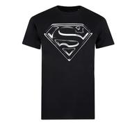Logo Mania Camiseta Hombre Superman Steel Logo Negro, M