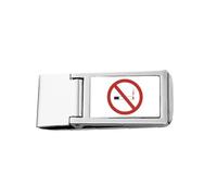 Logo No Smoking Art Deco Fashion - Cartera de bolsillo con clip para dinero de acero inoxidable