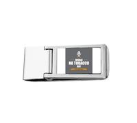 Logo World No Tobacoo Day No Smoking - Cartera delgada para dinero con clip de acero inoxidable