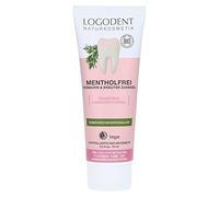 LOGODENT Naturkosmetik - Gel dental sin mentolio, fórmula de 5 hierbas que actúa contra la inflamación, cuida las encías, sin aditivos de fluoruro sintético, vegano, 3 x 75 ml