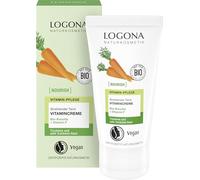LOGONA Naturkosmetik NOURISH Crema de vitaminas para tez radiante, 50 ml, brillo natural, crema facial con zanahoria orgánica y vitamina F, para piel seca