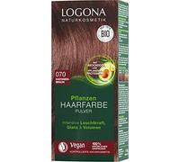 LOGONA Naturkosmetik Tinte vegetal en polvo para el cabello, 070 Castaño, con aceite de aguacate, vegano y natural, con henna, 100 g