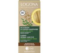 LOGONA Naturkosmetik Tinte vegetal nutritivo para el cabello, polvo vegano con henna orgánica para un color intenso y brillo, tinte vegetal en rubio dorado (rubio), 1 x 100 g