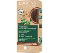 LOGONA Naturkosmetik Tinte vegetal nutritivo para el cabello, polvo vegano con henna orgánica para un color intenso y brillo, color vegetal en marrón chocolate (marrón), 1 x 100 g