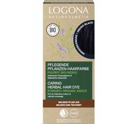 LOGONA Naturkosmetik Tinte vegetal nutritivo para el cabello, polvo vegano con índigo orgánico para un color intenso y brillo, color vegetal en negro índigo (negro), 1 x 100 g