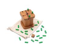 LOGOPLAY 6 out - Six out - Away with The Six - Why is Always me - 6 Way - Juego de Dados en una Bonita Caja de Madera de samena Fina Marrón Verde