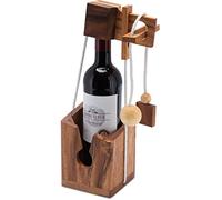 LOGOPLAY Caja Fuerte de Botella - Rompecabezas de Cuerda - Juego de ingenio - Juego de Puzzle - Juego de lógica de Madera Noble
