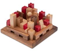 LOGOPLAY Castillo - Rompecabezas 3D - Juego de Ingenio y Lógica de Madera Con Muchas Variantes - Puzzle Marrón Rojizo/Madera de Hevea Clara