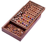LOGOPLAY Code Finder - Master Code - Mastermind - Juego de Estrategia - Juego de Cerebro - Juego de lógica - Juego de Mesa de Madera para 2 Jugadores Marrón