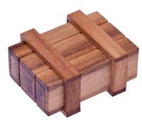 LOGOPLAY Cofre del Tesoro - Caja mágica - Caja de Trucos - Juego de Pensamiento - Juego de ajos - Juego de Paciencia - Juego de lógica de Madera