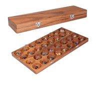LOGOPLAY Hus - Juego con cierres metálicos plateados, para 2 jugadores, Bao y Kalaha, incluye gemas