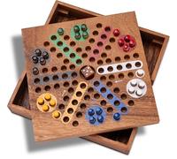 LOGOPLAY Ludo Box - Caja para 2 a 6 jugadores, variante de viaje, juego de dados de madera