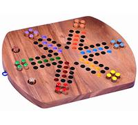 LOGOPLAY Ludo para 6 jugadores - Juego de dados - Juego de mesa - Juego familiar de madera con tablero plegable