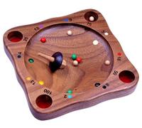 LOGOPLAY Ruleta Tirolesa - Juego de peonza - Juego de Habilidad - Juego de salón - Juego de Tablero de Madera Verde
