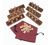 LOGOPLAY Rummy para 6 Jugadores - Okey - Juego de Mesa - Juego de colocación con 162 Piezas en una Bolsa de Tela Multicolor 6 Jugadores