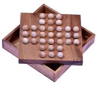 LOGOPLAY Solitario - Solitario - Juego de Cerebro - Juego de Puzzle - Juego de lógica de Madera con Bolas Multicolor