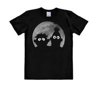 Logoshirt® Barrio Sésamo I Epi y Blas I Luna I Camiseta Print I Mujer y Hombre I Manga Corta I Negro I Diseño Original con Licencia I Talla XL