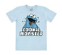 Logoshirt® Barrio Sésamo I Monstruo de Las Galletas I Cookie Monster I Camiseta Print I Mujer y Hombre I Cuello Redondo I Manga Corta I Azul Claro I Diseño Original con Licencia I Talla XL