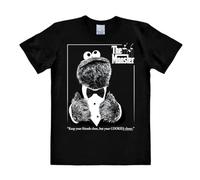 Logoshirt® Barrio Sésamo I Monstruo de Las Galletas I El Padrino I The Monster I Camiseta Print I Mujer y Hombre I Cuello Redondo I Manga Corta I Negro I Diseño Original con Licencia I Talla XXL