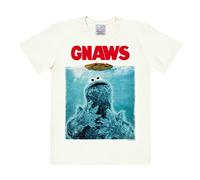 Logoshirt® Barrio Sésamo I Monstruo de Las Galletas I GNAWS I Camiseta Print I Mujer y Hombre I Cuello Redondo I Manga Corta I Blanco I Diseño Original con Licencia I Talla 3XL