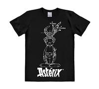 Logoshirt Camiseta Astérix - El Boceto - Camiseta Astérix - El Galo - Astérix - Le Gaulois - Astérix - Sketch - Camiseta con Cuello Redondo Negro - Diseño Original con Licencia