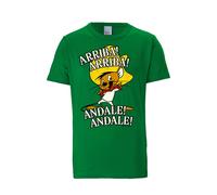 LOGOSHIRT Camiseta 'Looney Tunes Arriba! Andale!' marrón claro / amarillo / verde / blanco XL marrón claro / amarillo / verde / blanco