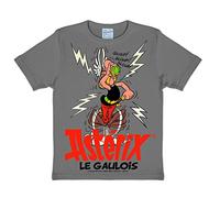 Logoshirt Camiseta para niño Astérix - El Galo - Astérix - Le Gaulois - Camiseta con Cuello Redondo Gris - Diseño Original con Licencia, Talla 2-3 años