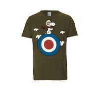 Logoshirt® Peanuts I Snoopy I Piloto I Camiseta Print I Mujer y Hombre I Cuello Redondo I Manga Corta I Verde I Diseño Original con Licencia I Talla M