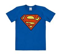 Logoshirt Camiseta Superman Logotipo - Camiseta DC Comics - Superman Logo - Camiseta con Cuello Redondo Azul - Diseño Original con Licencia, Talla L