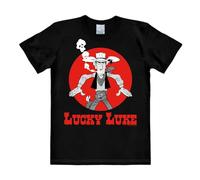 Logoshirt Comics - Vaquero - Lucky Luke - Daisy Town - Camiseta Hombre - Negro - Diseño Original con Licencia, Talla M