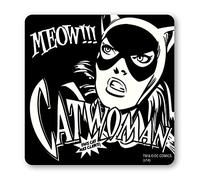 Logoshirt® DC Comics I Catwoman I Meow I Posavasos I Corcho I 10x10cm I Impresión Duradera I Diseño Original con Licencia
