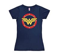 Logoshirt® DC Comics I Wonder Woman I Circle Logo I Camiseta Print I Mujer I Manga Corta I Azul Oscuro I Diseño Original con Licencia, Talla S
