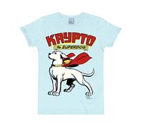 Logoshirt® DC I Superman I Krypto The Superdog I Camiseta Print I Mujer y Hombre I Manga Corta I Azul Claro | Diseño Original con Licencia I Talla XXL