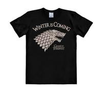 Logoshirt® Game of Thrones | Lobo huargo | Winter Is Coming I Camiseta Print I Mujer y Hombre I Manga Corta I Negro | Diseño Original con Licencia I Talla 4XL