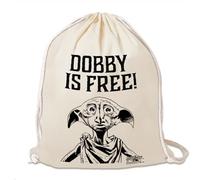 Logoshirt® Harry Potter | Dobby Is Free | Mochila saco | Estampada | AZO-free | Cordón resistente | natural | Diseño original con licencia