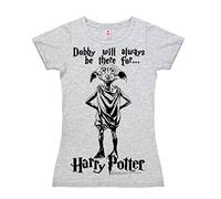Logoshirt Harry Potter - Elfo doméstico - Dobby Will Always Be Camiseta para Mujer - Gris Vigoré - Diseño Original con Licencia, Talla M